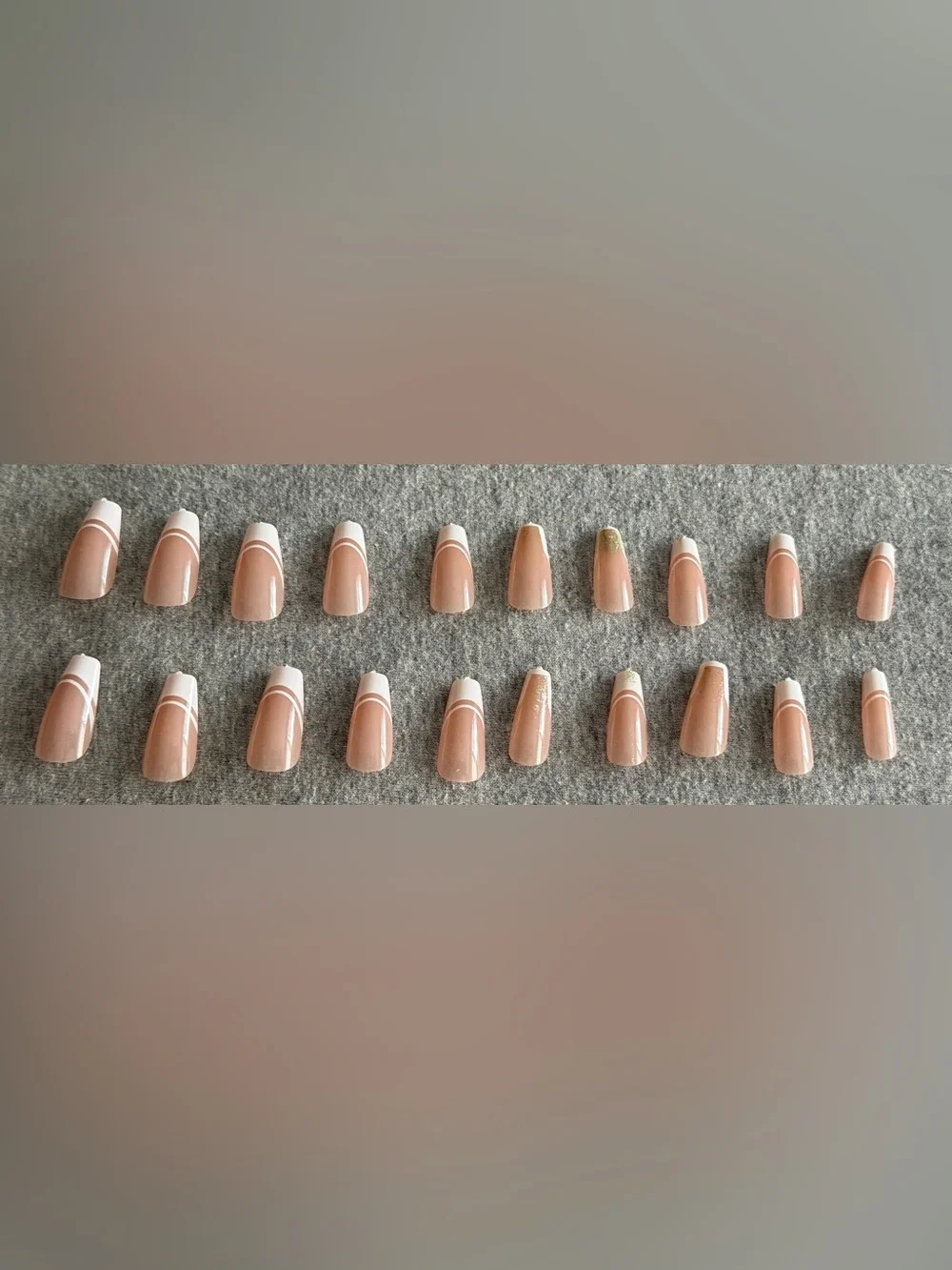 Neutral Peach French Tip Press-On Nail Set